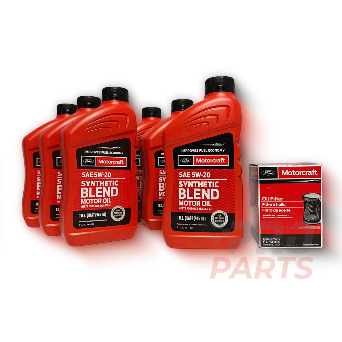 Kit de cambio de aceite original Motorcraft 5W20 con filtro FL500S para motor Ford F-150 V6 - PROPARTS
