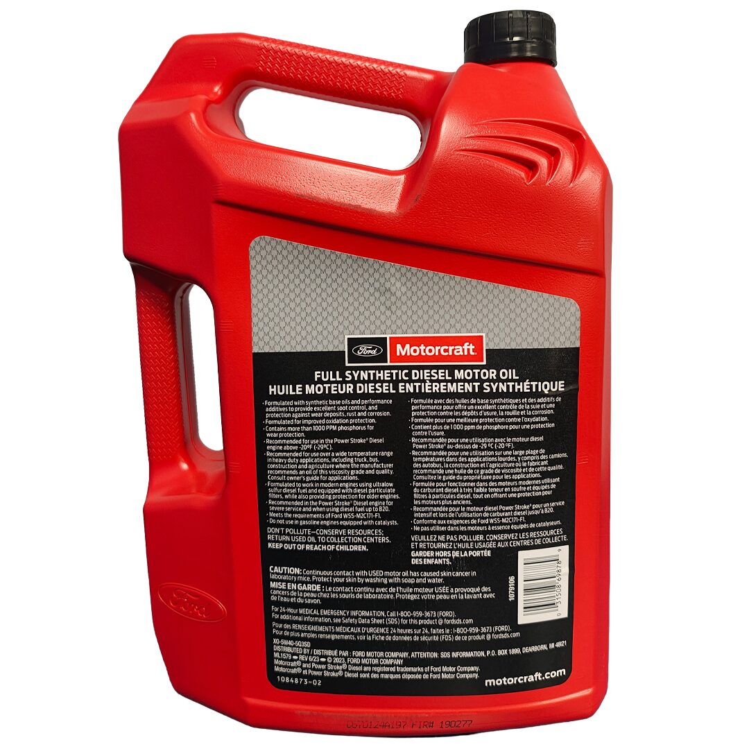 Aceite Motorcraft 5W40 100% sintetico original para motor Ford Ranger y Transit - PROPARTS