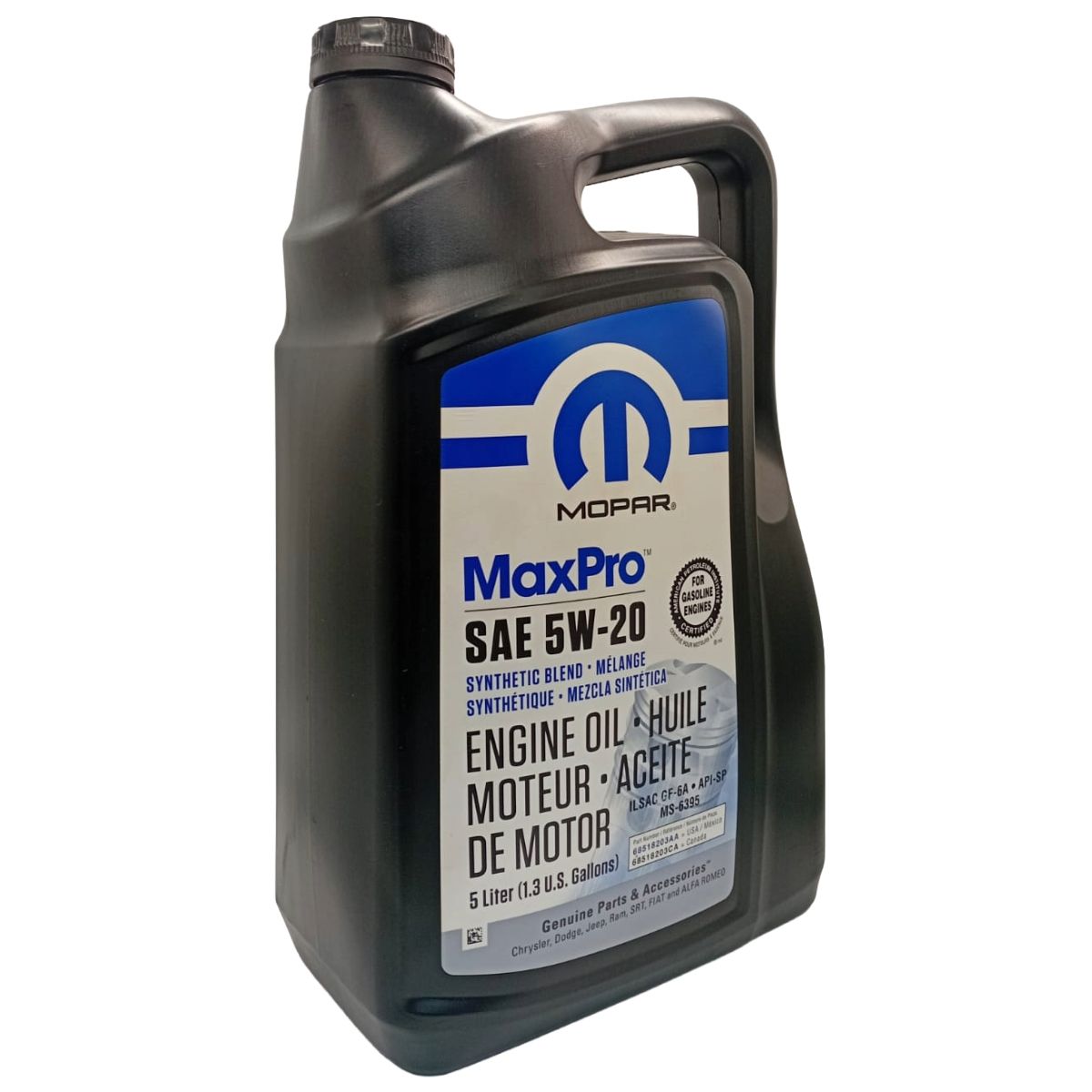 Aceite Mopar 5W20 5 Litros original para motor Jeep RAM 1500 y Dodge - PROPARTS