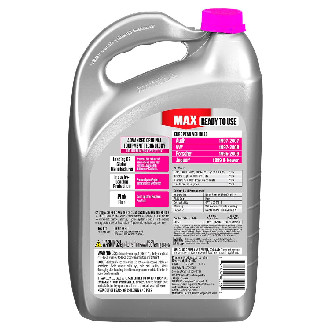 Bidon Refrigerante Prestone Rosado 50/50 para vehiculos europeos Audi VW y Porsche - PROPARTS