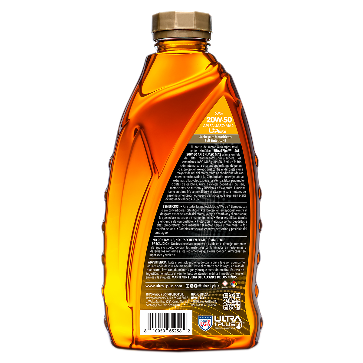 Aceite de Moto 4T 20W-50 Ultra1Plus Full Sintético - Imagen 2