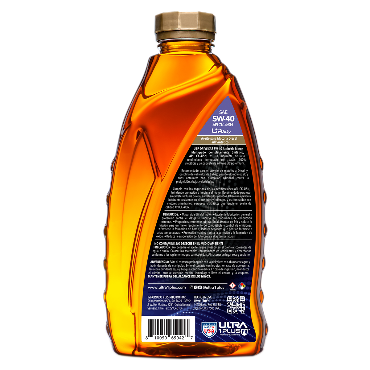 Aceite de Motor 5W-40 Ultra1Plus Full Sintético API CK-4 - Imagen 2