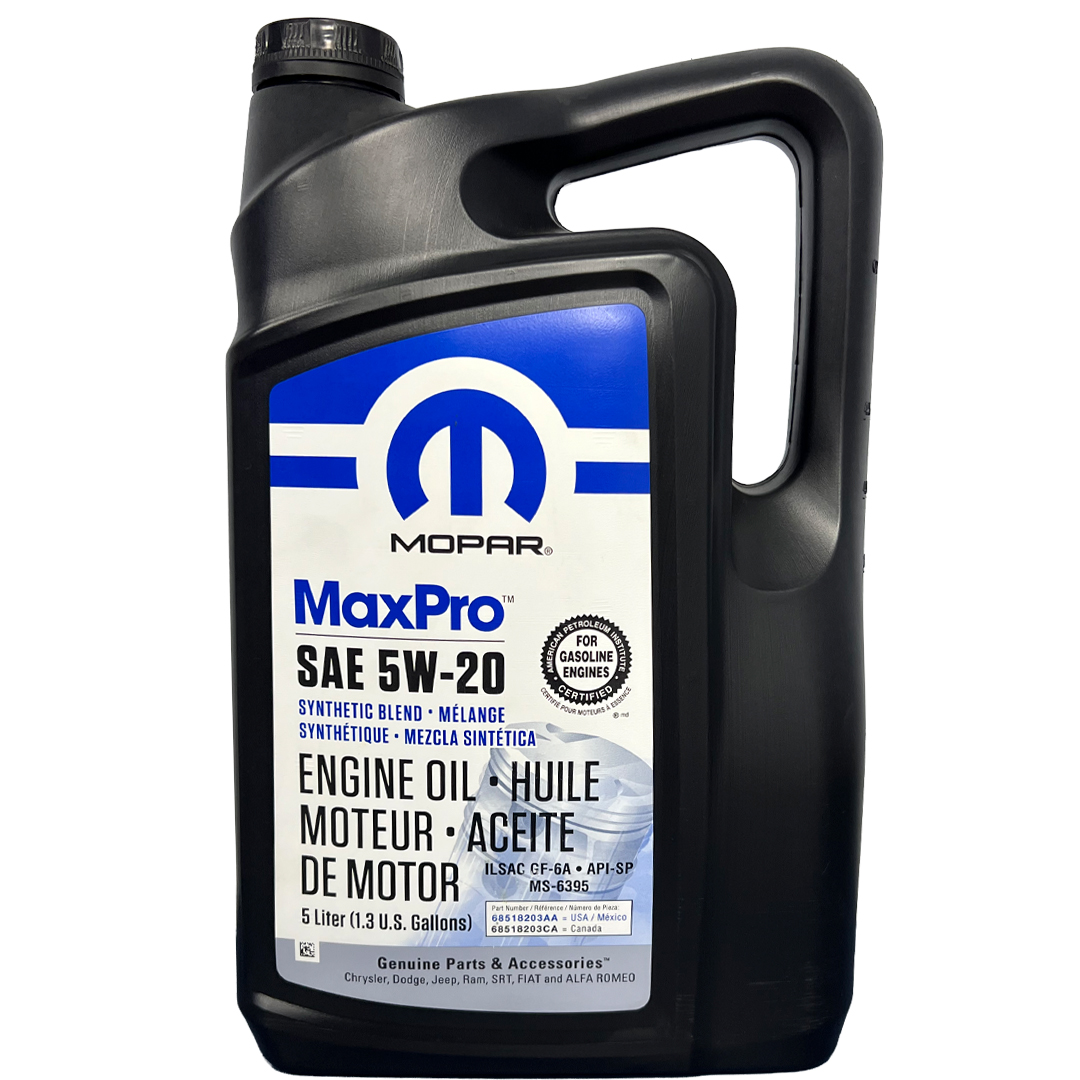 Aceite Mopar 5W20 5 Litros original para motor Jeep RAM 1500 y Dodge - PROPARTS