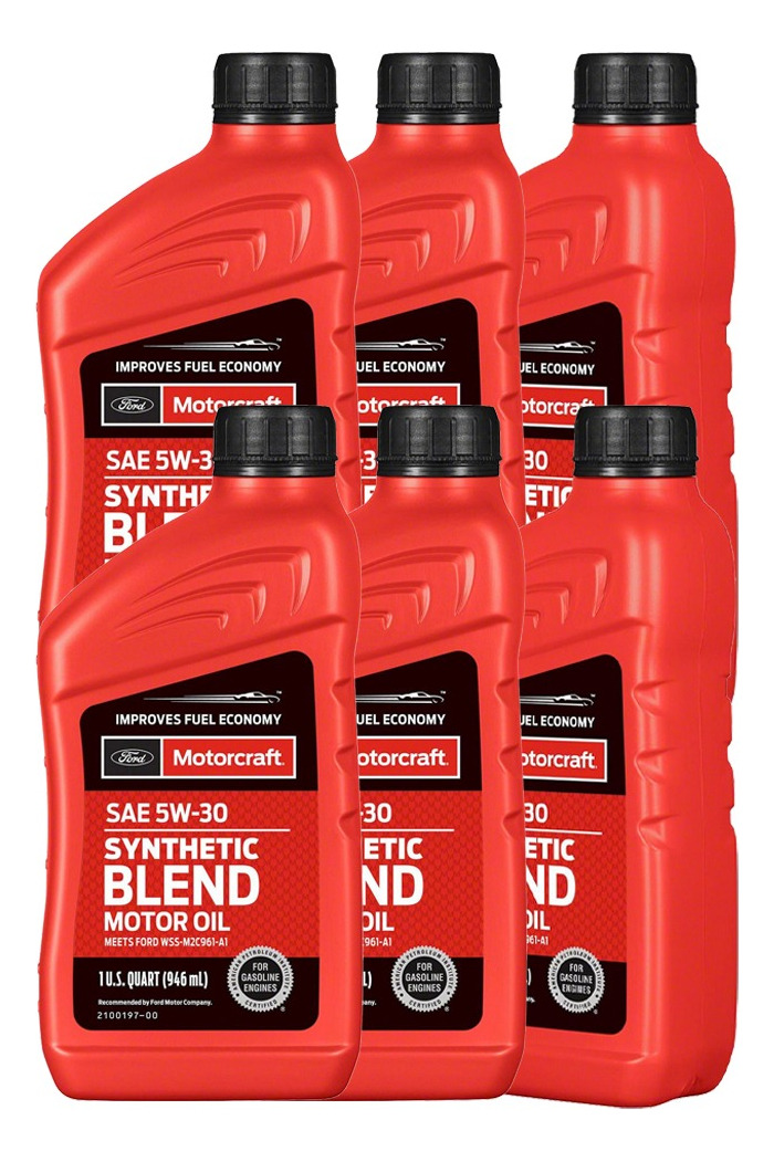 Caja de 6 unidades de aceite original Ford Motorcraft 5W30 Synthetic Blend para cambio completo - PROPARTS