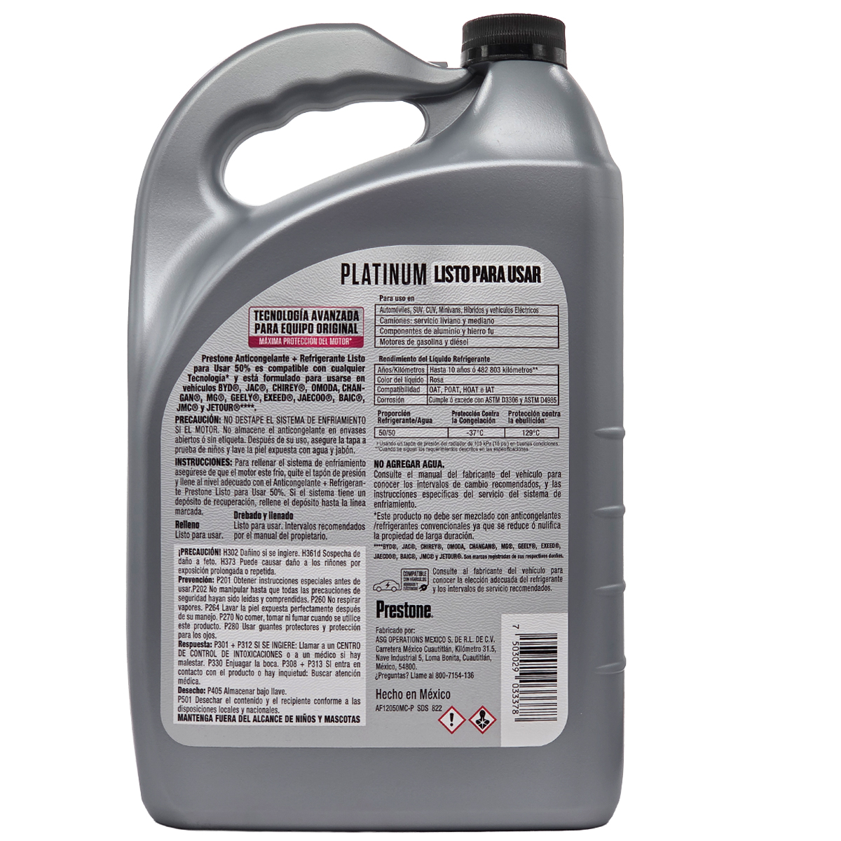 Bidón de refrigerante Prestone Rosado de 3.78 litros