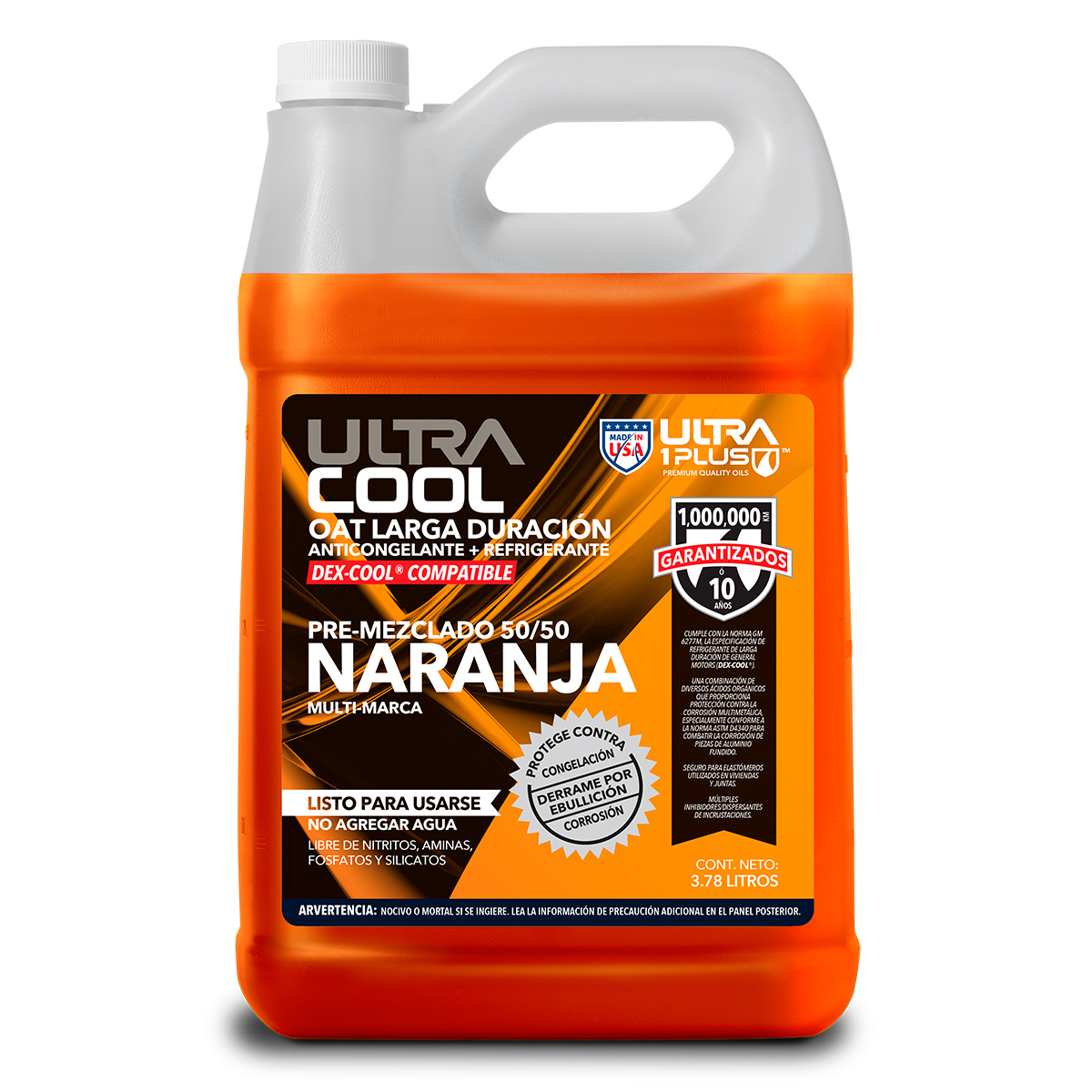 Refrigerante Ultra1Plus 50/50 Naranja para Ford, GM y Chrysler
