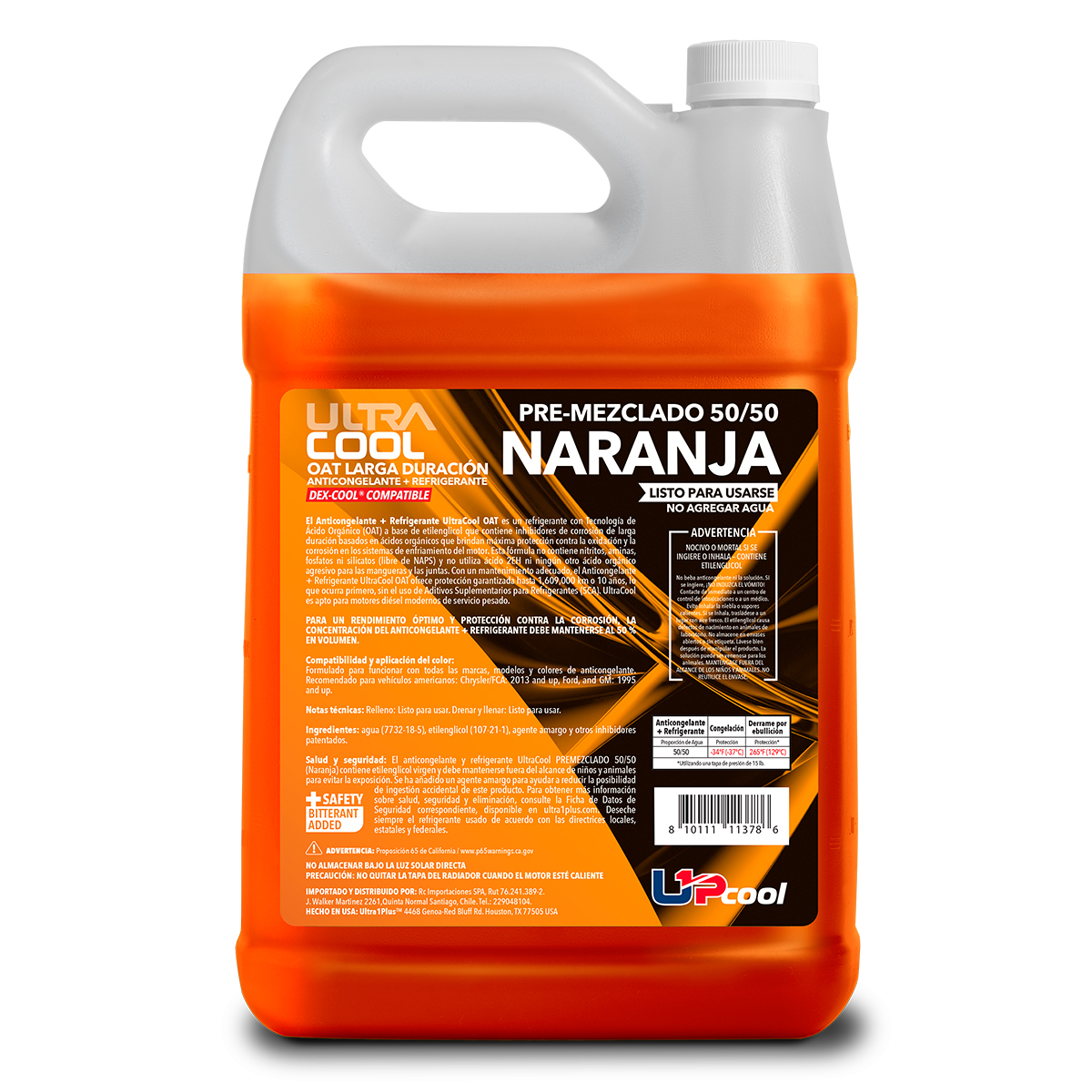 Refrigerante Ultra1Plus 50/50 Naranja para Ford, GM y Chrysler - Imagen 2