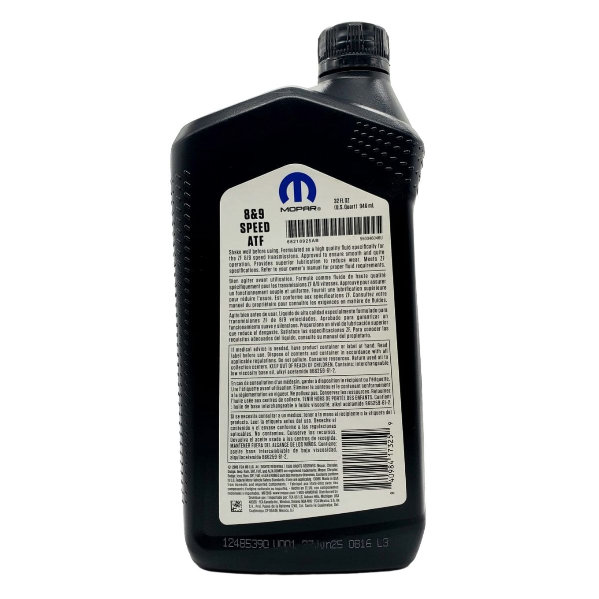 Aceite Transmisión Automática Zf 8&9 Original Mopar 946 Ml. - Imagen 2